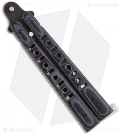 Bear OPS Bear-Song III Butterfly Knife Black G-10 (4.38" Black Plain) B-300-B4-T