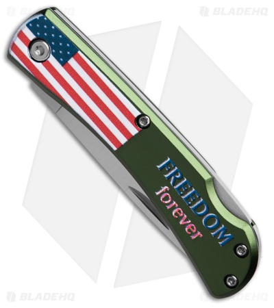 Bear & Son Small Farmhand Slip Joint Knife Freedom Forever Aluminum(2.75" Satin)