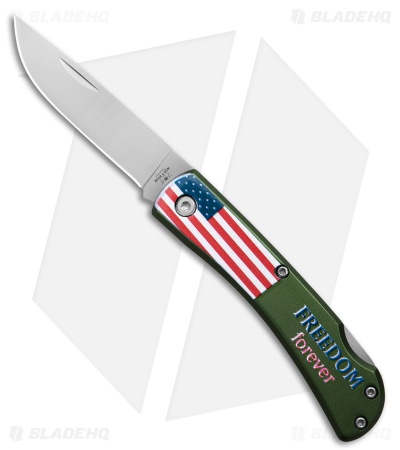 Bear & Son Small Farmhand Slip Joint Knife Freedom Forever Aluminum(2.75" Satin)