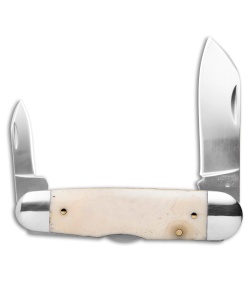 Bear & Son Bear & Son Piranha Lockback Knife White Smooth Bone  (2.75" Polish) - $124.99 at Blade HQ