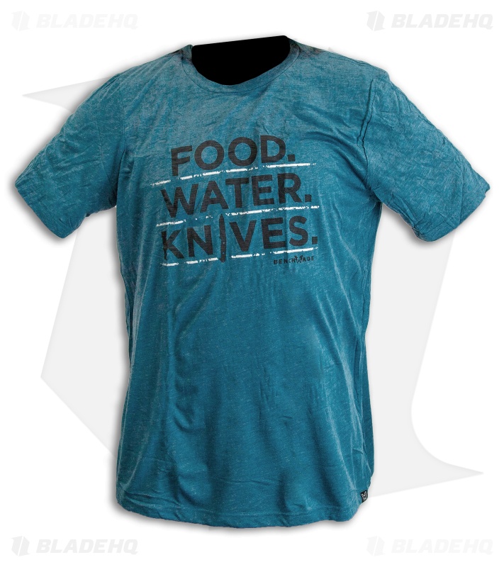 Benchmade Food. Water. Knives. T-Shirt - Blue