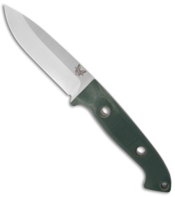 Benchmade 162 Bushcrafter Sibert Fixed Blade Knife Green G-10 (4.43" Satin) 162