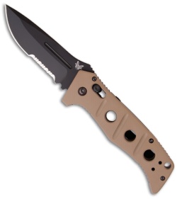 Benchmade 2750 Adamas Automatic Knife w/ Tan Handle (3.82" Black Serr) 2750SBKSN