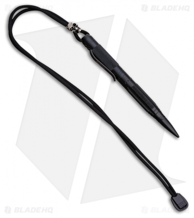 BlackJack Knives Tactical Pen w/ Lanyard Black Aluminum