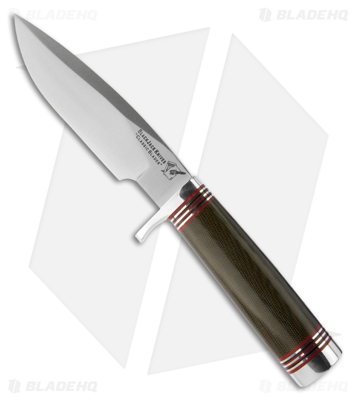 BlackJack Classic Model 125 Fixed Blade Knife Green Micarta (5" Satin)