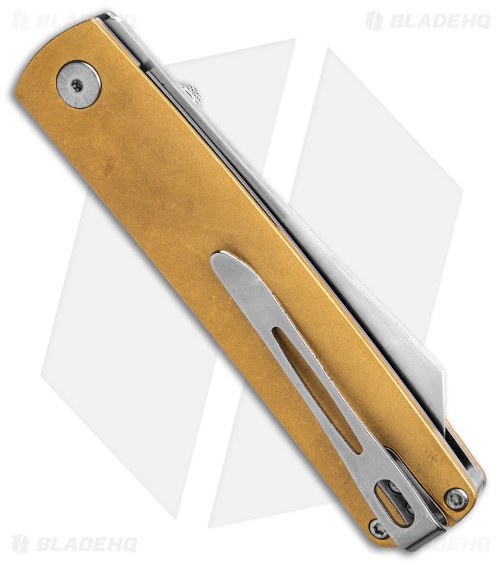 Boker Plus Kansei Tenshi Liner Lock Knife Brass (3" Satin) 01BO328