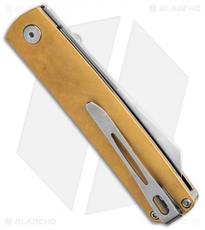 Boker Plus Kansei Tenshi Liner Lock Knife Brass (3" Satin) 01BO328