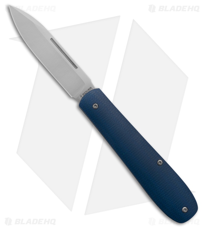 Boker Coffin Handle Blue Canvas Micarta Slip Joint (3.5") 112944