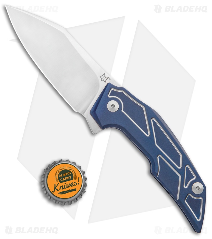 Fox Knives Phoenix Bharucha Frame Lock Knife Blue Titanium (3.50