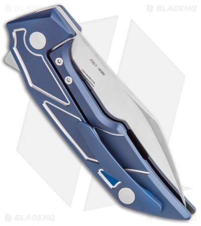 Fox Knives Phoenix Bharucha  Frame Lock Knife Blue Titanium (3.50" Satin)