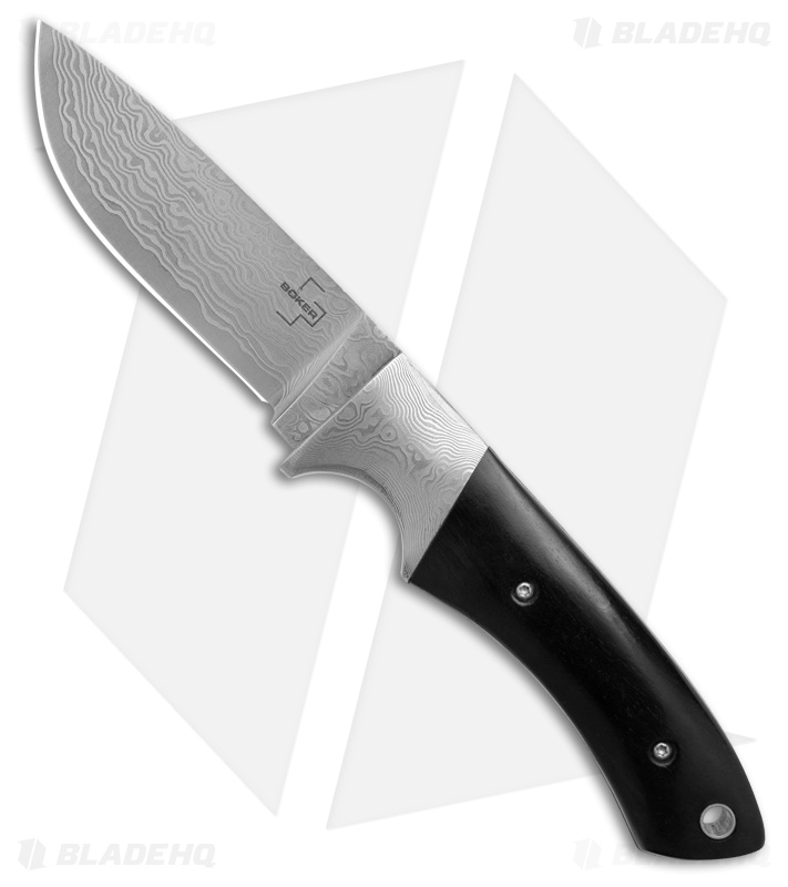 Boker Mauser Damascus Fixed Blade Knife Ebony Wood (3.54" Damascus) 02BO090DAM