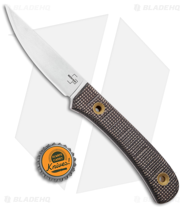 Boker Plus Bark Beetle Fixed Blade Knife Brown Micarta (3.62" Satin)
