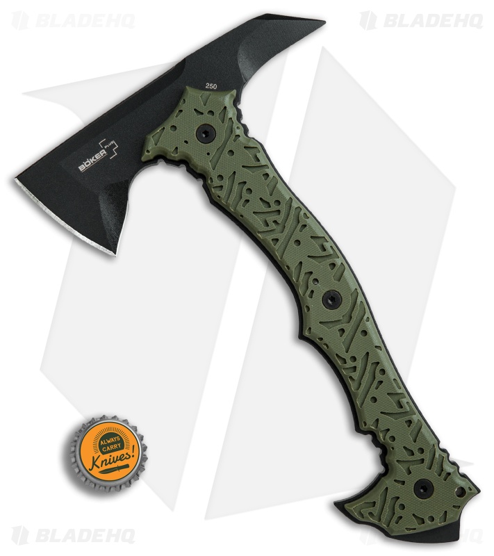 boker plus chicken hawk 9 tomahawk axe od green g 10 sk5 steel