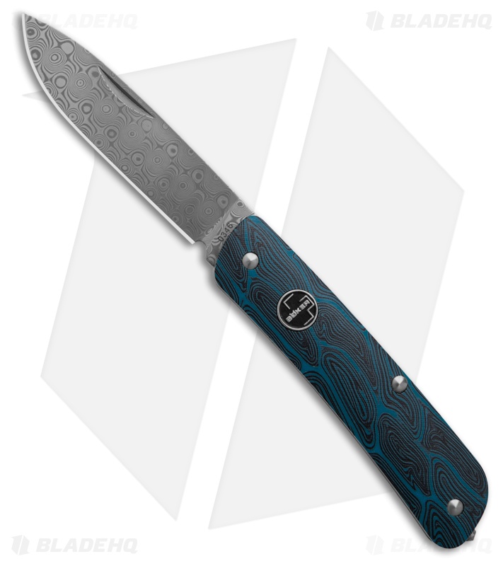 Boker Tech Tool Slip Joint Knife Blue Damascus G-10 (2.79" Damascus) 01BO559DAM