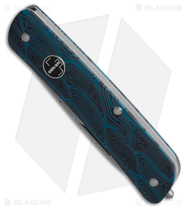 Boker Tech Tool Slip Joint Knife Blue Damascus G-10 (2.79" Damascus) 01BO559DAM