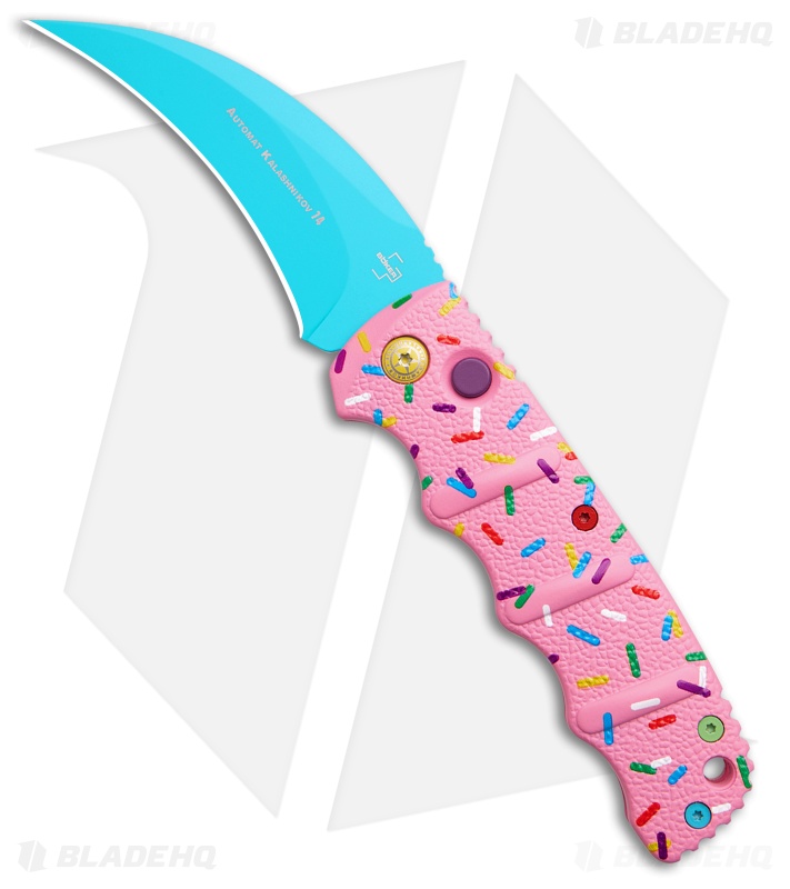 Boker Dessert Warrior Kalashnikov Hawkbill Automatic Knife Pink (3.25") *DISC*