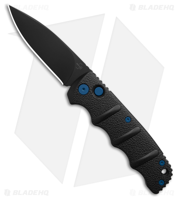 Boker Kalashnikov Drop Point Automatic Knife Blue Accents (3.25" Black D2)