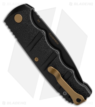 Boker Kalashnikov Drop Point Automatic Knife Bronze Accents (3.25" Black D2)