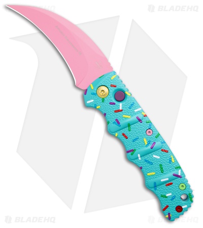 Boker Dessert Warrior Remix Hawkbill Kalashnikov Auto Knife Blue (3.25" Pink)