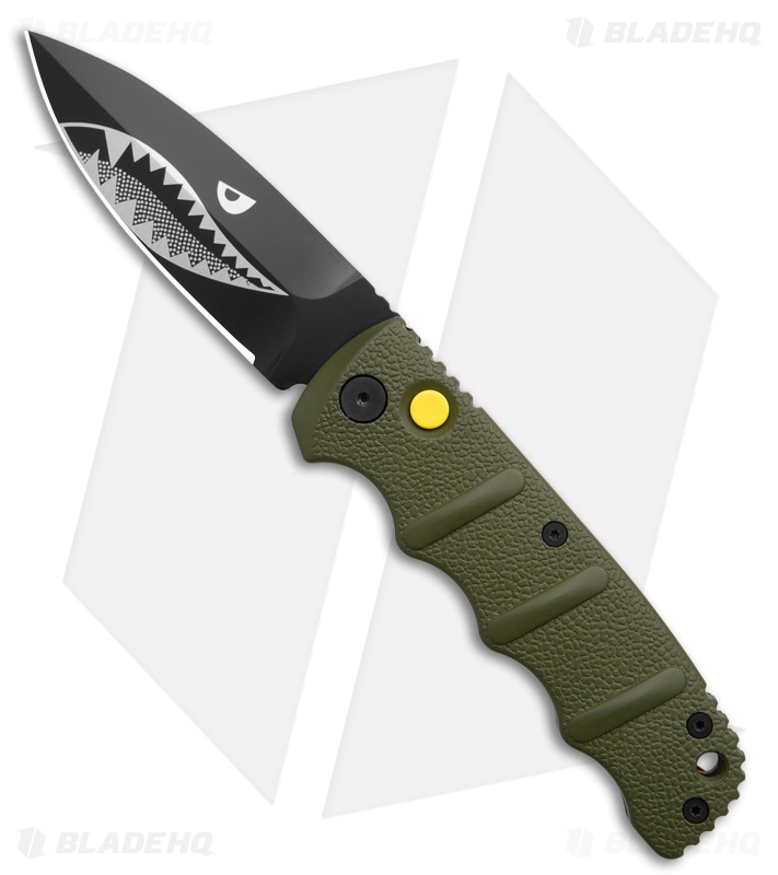 Boker Warhawk Kalashnikov Dagger Automatic Knife Green (3.25" Black D2)