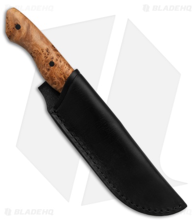 Boker Plus Overnighter Fixed Blade Knife Burl Wood (4.6" Stonewash)