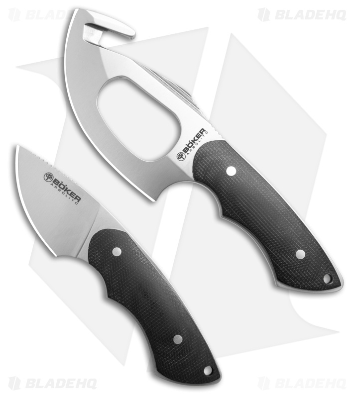 Boker Arbolito Chaman Fixed Blade Knife Set Black Micarta 02BA5129M