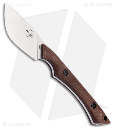Boker M.U.K. Drop Point Fixed Blade Knife Brown Micarta (2.4" Satin)