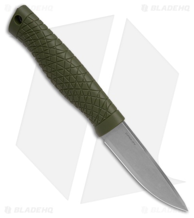 Boker Bronco Mini Fixed Blade Knife Green TPE Scandi (Stonewash/Satin 3V)
