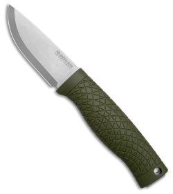 Boker Bronco Mini Fixed Blade Knife Green TPE Scandi (Stonewash/Satin 3V)