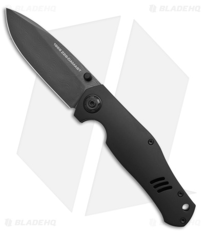 Boker 1969 Z28 Damast Shadow Liner Lock Knife Black Aluminum (3.2" Damascus)