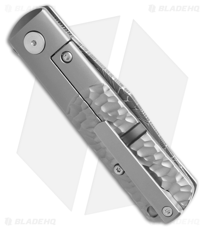 Boker Solingen BRLW Frame Lock Knife Gray Textured Ti (2.6" Meteorite Damasteel)