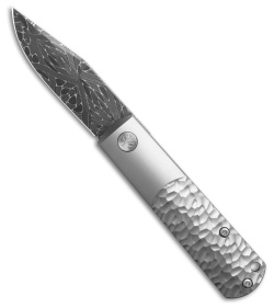 Boker Solingen BRLW Frame Lock Knife Gray Textured Ti (2.6" Meteorite Damasteel)
