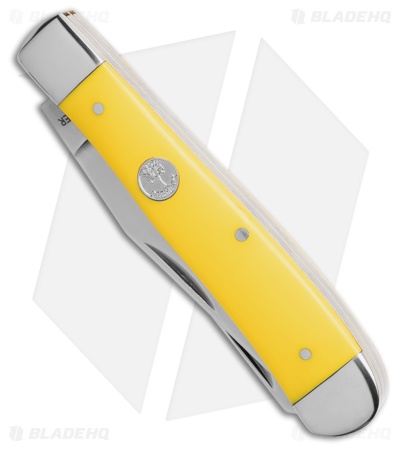 Boker TS 2.0 1095 Trapper Slip Joint Knife Yellow Delrin (3.2" Satin) 110880