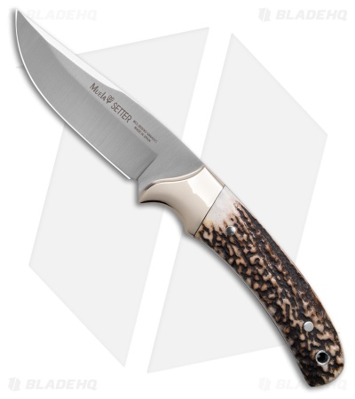 Muela Setter Fixed Blade Knife Stag (4" Satin)