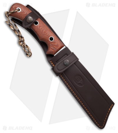 Muela Sherpa-18C Fixed Blade Knife Red Micarta (7.13" Satin)