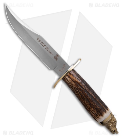 Muela Wildboar Fixed Blade Knife Stag (6.25" Satin)