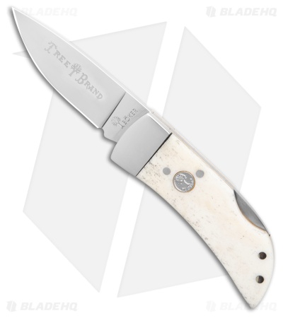 Boker Treebrand Pocket Lockback Knife White Smooth Bone (2" Satin) 110894