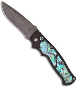 Brend Knives Custom M2 Auto w/ Abalone Inlays (4" Damascus) 2012 Blade Show