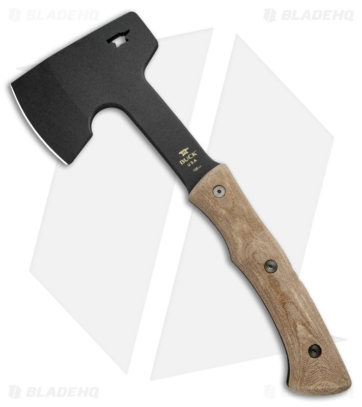 Buck Compadre 12.75" Axe Natural Canvas Micarta 0106BRS1