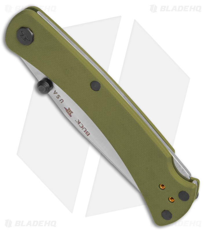 Buck 110 Slim Pro TRX Lockback Knife OD Green G-10 (3.75" Satin) 0110GRS3