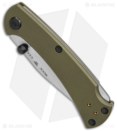 Buck 112 Slim Pro TRX Lockback Knife OD Green G-10 (3" Satin) 0112GRS3