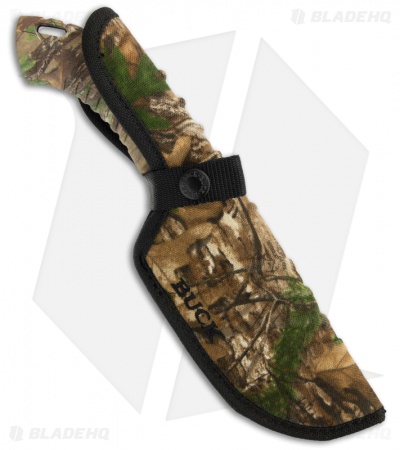 Buck Omni Hunter 12PT Guthook Knife RealTree Xtra Green (4" Plain) 0393CMG20