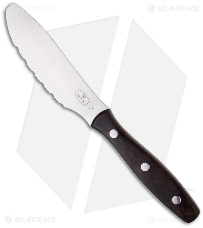 Buck TravelMate Kit w/ Spreader, Sheath & Fork (4.875" Serr) 0941BRS1VP