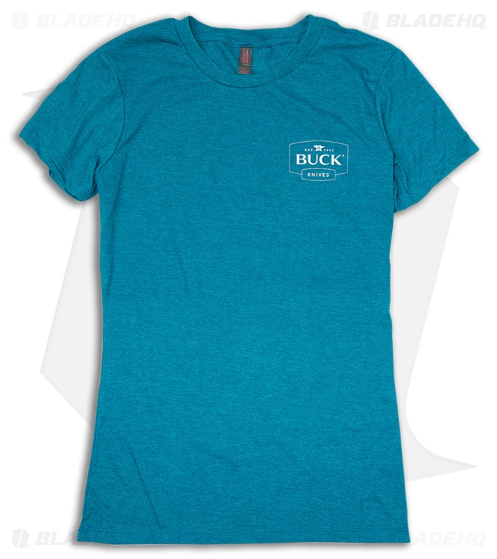 Buck Women's Crew Neck Tee Teal L
