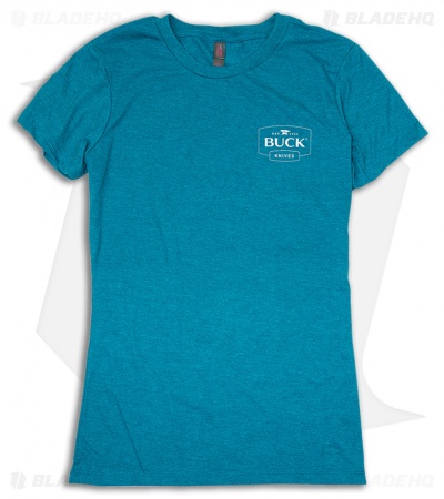 Buck Women's Crew Neck Tee Teal L