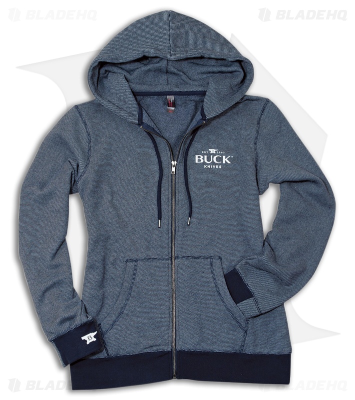 Buck Women's Striped Zip Hoodie L