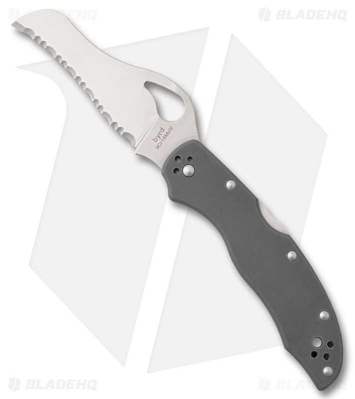 Byrd Gooney Knife Gray Peel-Ply G-10 Satin Full Serr
