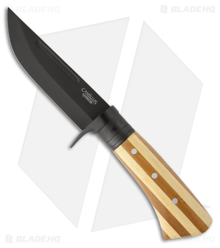 Camillus 9.75" Carbonitride Titanium Bamboo Fixed Blade (4.75" Plain) 18538