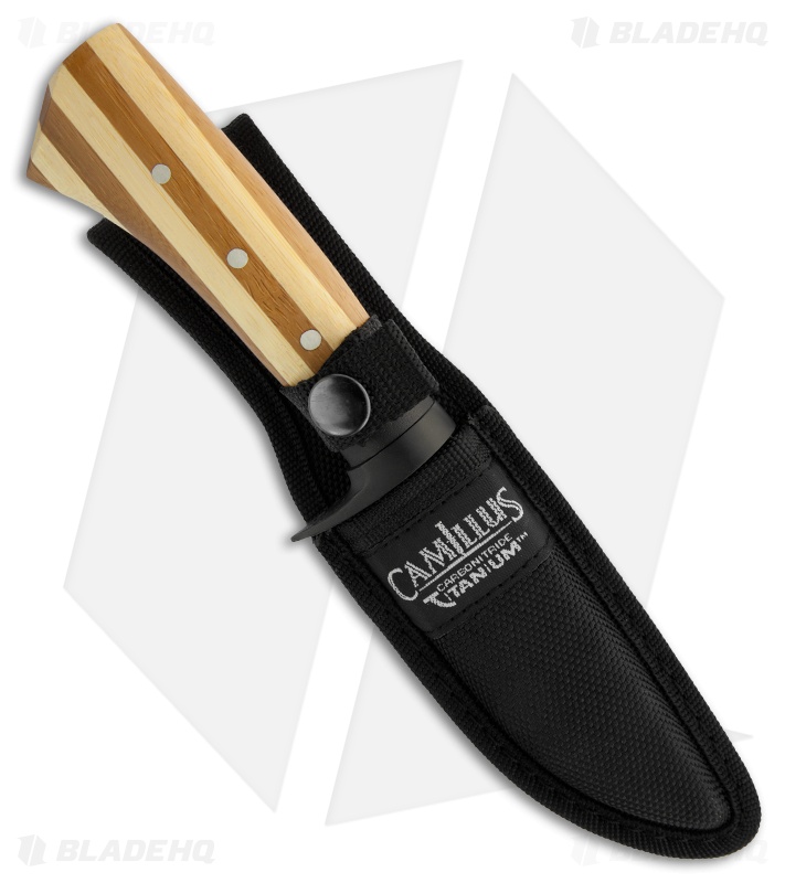 Camillus 9.75" Carbonitride Titanium Bamboo Fixed Blade (4.75" Plain) 18538