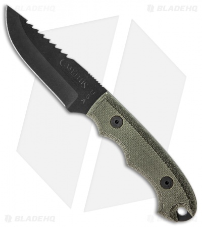 Camillus 7.75" Barbarian Knife Micarta Fixed Blade (3.75" Black Plain) 19089